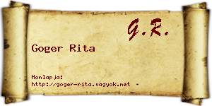Goger Rita névjegykártya