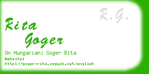 rita goger business card